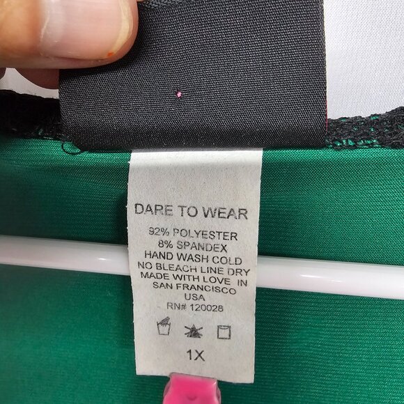 Vintage Black Green Y2k Corset Dress Lace Mini Goth Punk Whimsigoth Tunic 1X - Picture 10 of 11